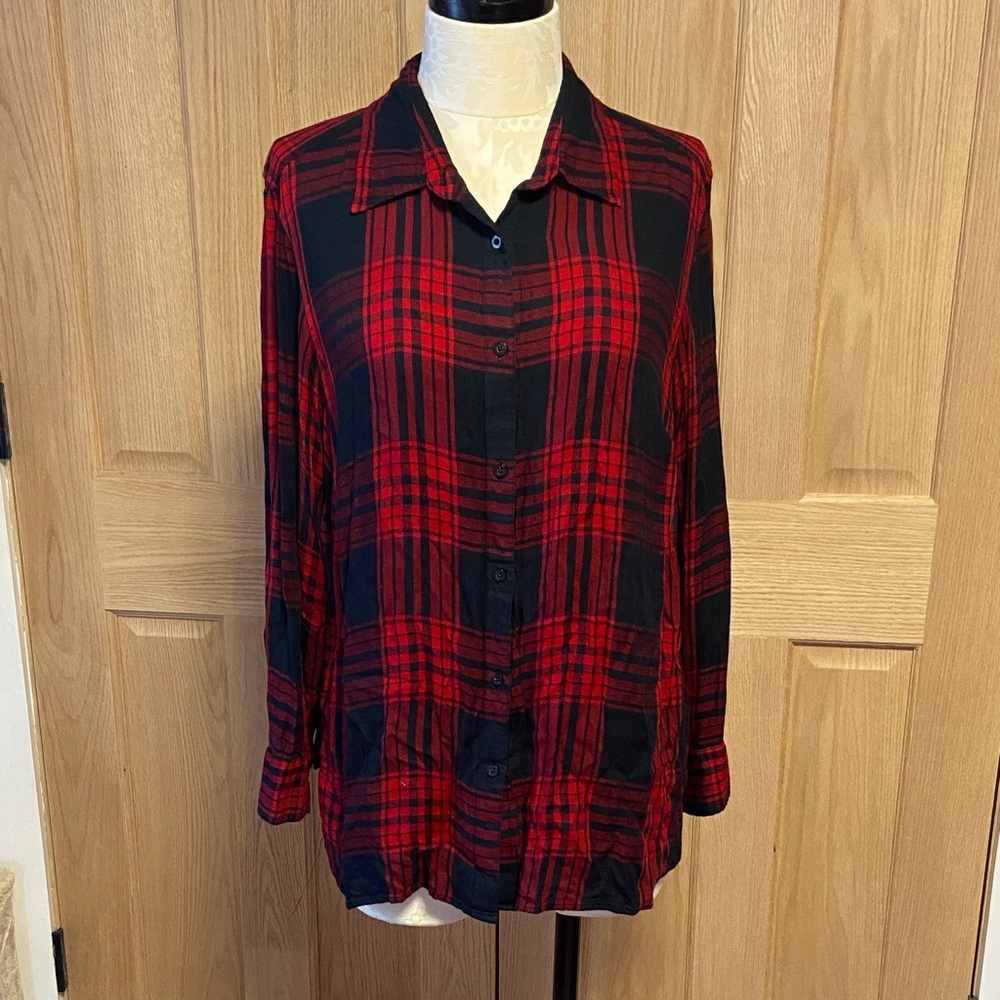 Ralph Lauren Red and Black Plaid Casual Shirt